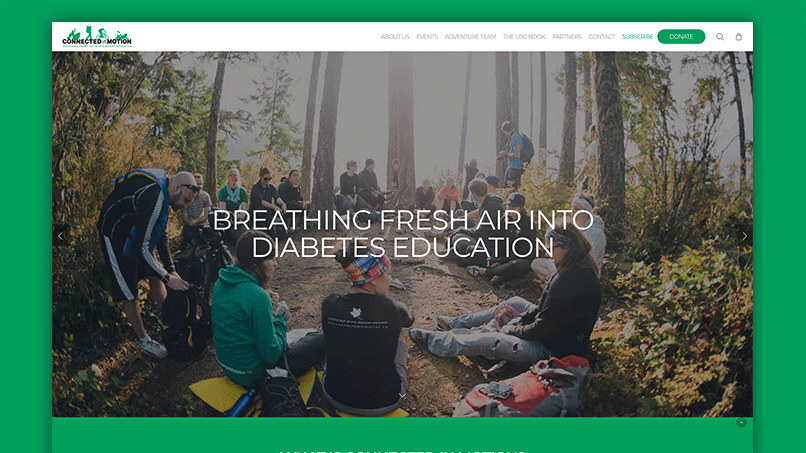SCREENSHOT OF CONNECTED IN MOTION HOMEPAGE